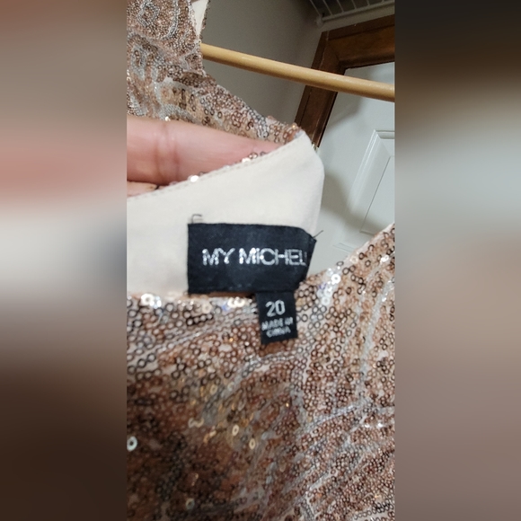 My Michelle Juniors Rose Gold Sequins Dress (read description) * - Picture 10 of 12